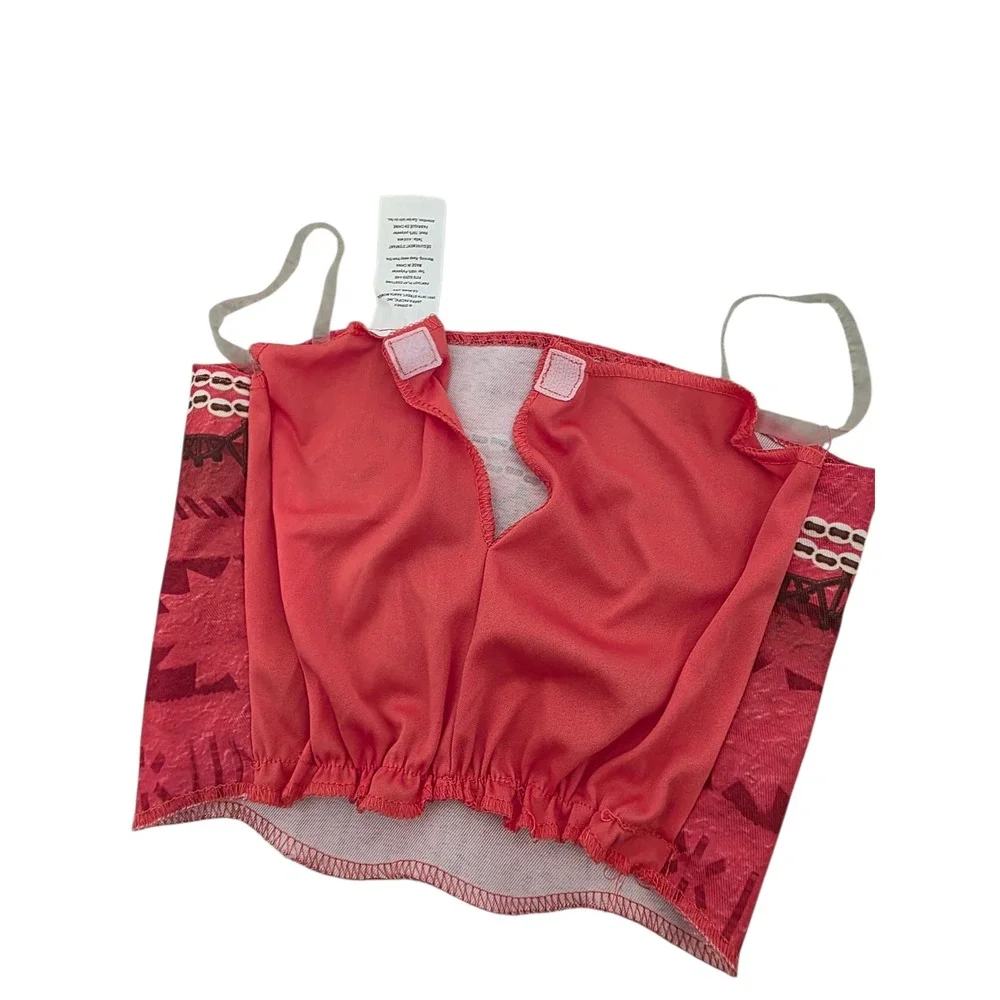 Disney Moana Costume Set Jakks Pacific Tribal Print Girls Size 4-6X Red - Picture 13 of 16